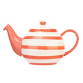 Siip Teapot Wide Horizontal Stripe Red 6 Cup 1.2 Litre