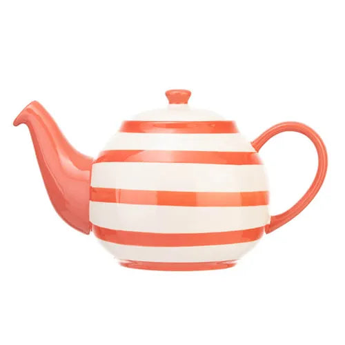 Siip Teapot Wide Horizontal Stripe Red 6 Cup 1.2 Litre