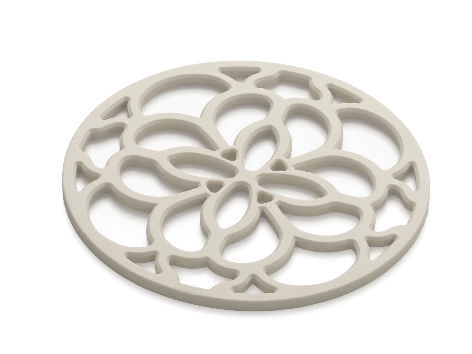 Zeal Mini Cream Silicone Heritage Circular Hot Mat Trivet, 13cm