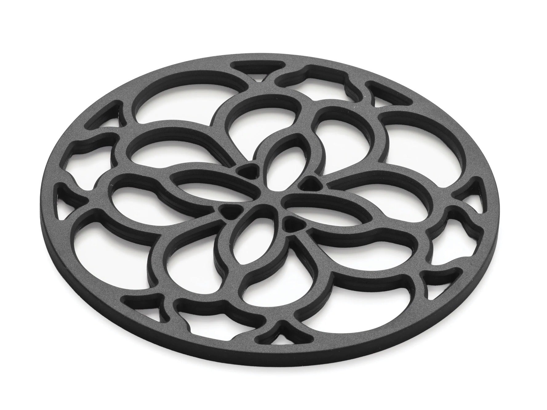 Zeal Mini Black Silicone Heritage Circular Hot Mat Trivet, 13cm