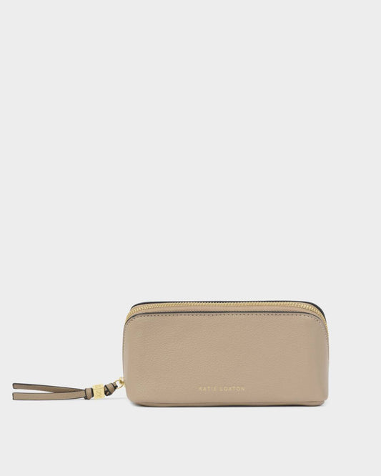 Katie Loxton Fold-Out Mirror Make Up Bag Light Taupe
