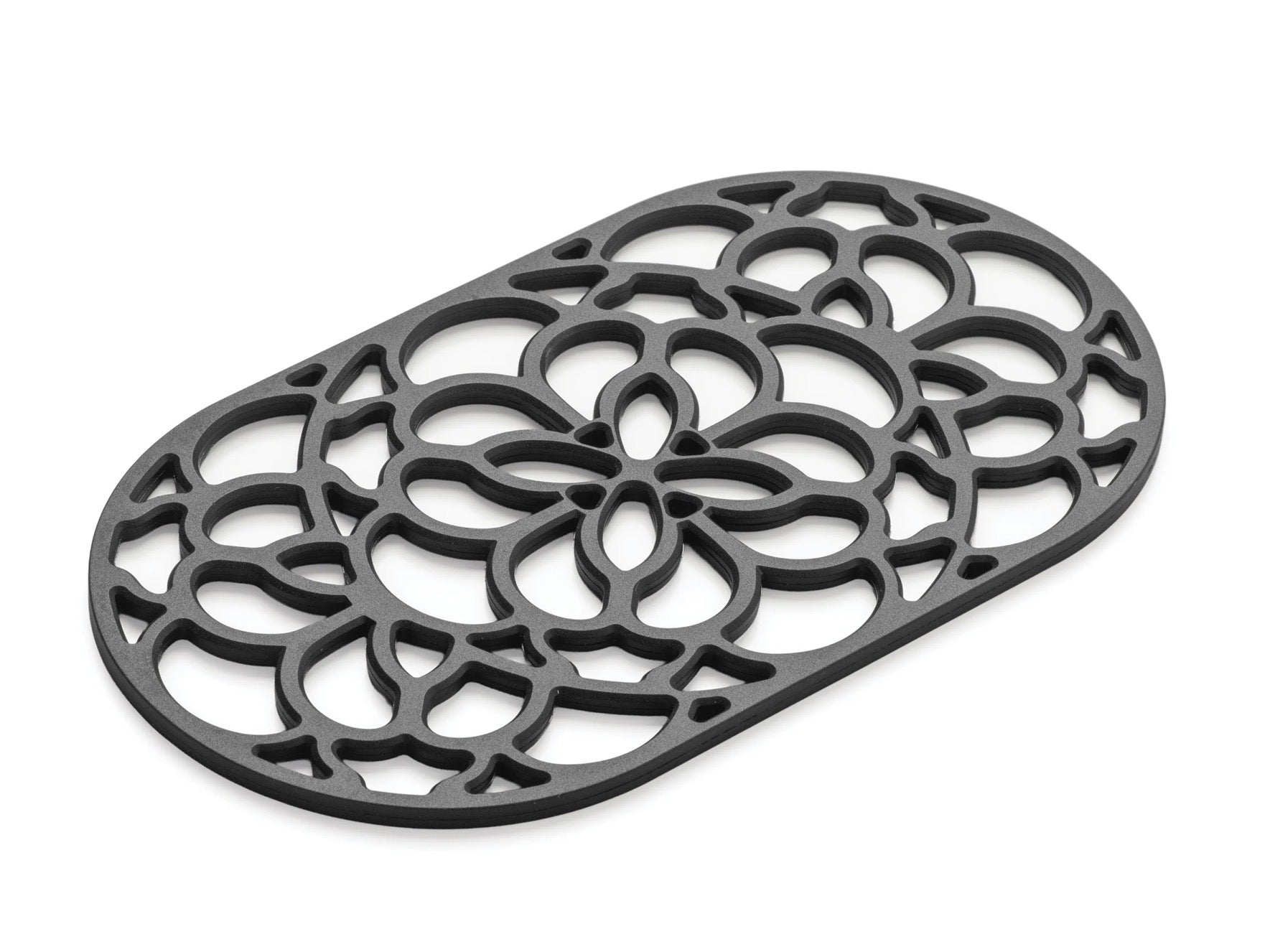 Zeal Large Oval Black Silicone Heritage Hot Mat Trivet, 32cm