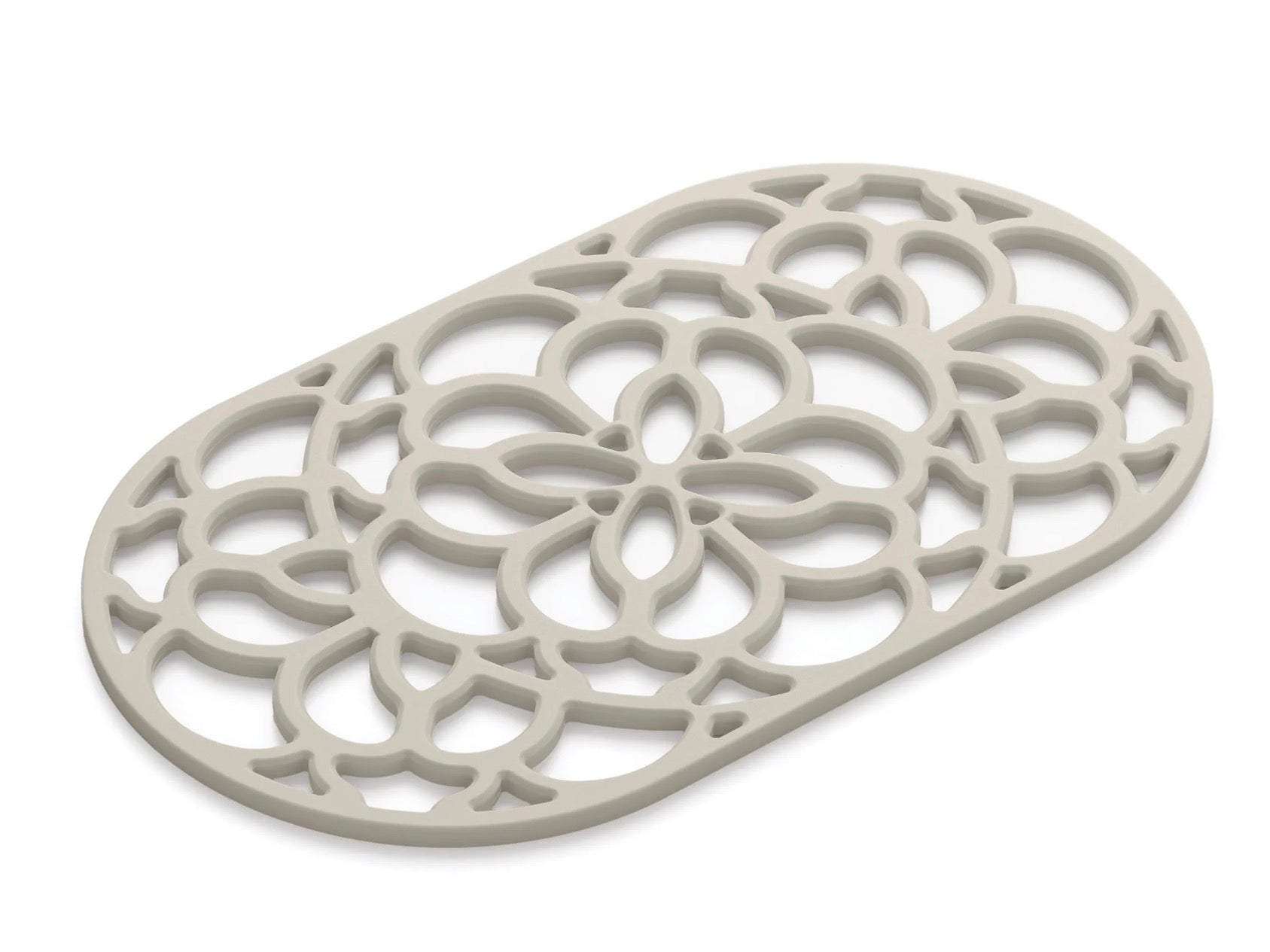 Zeal Large Oval Cream Silicone Heritage Hot Mat Trivet, 32cm