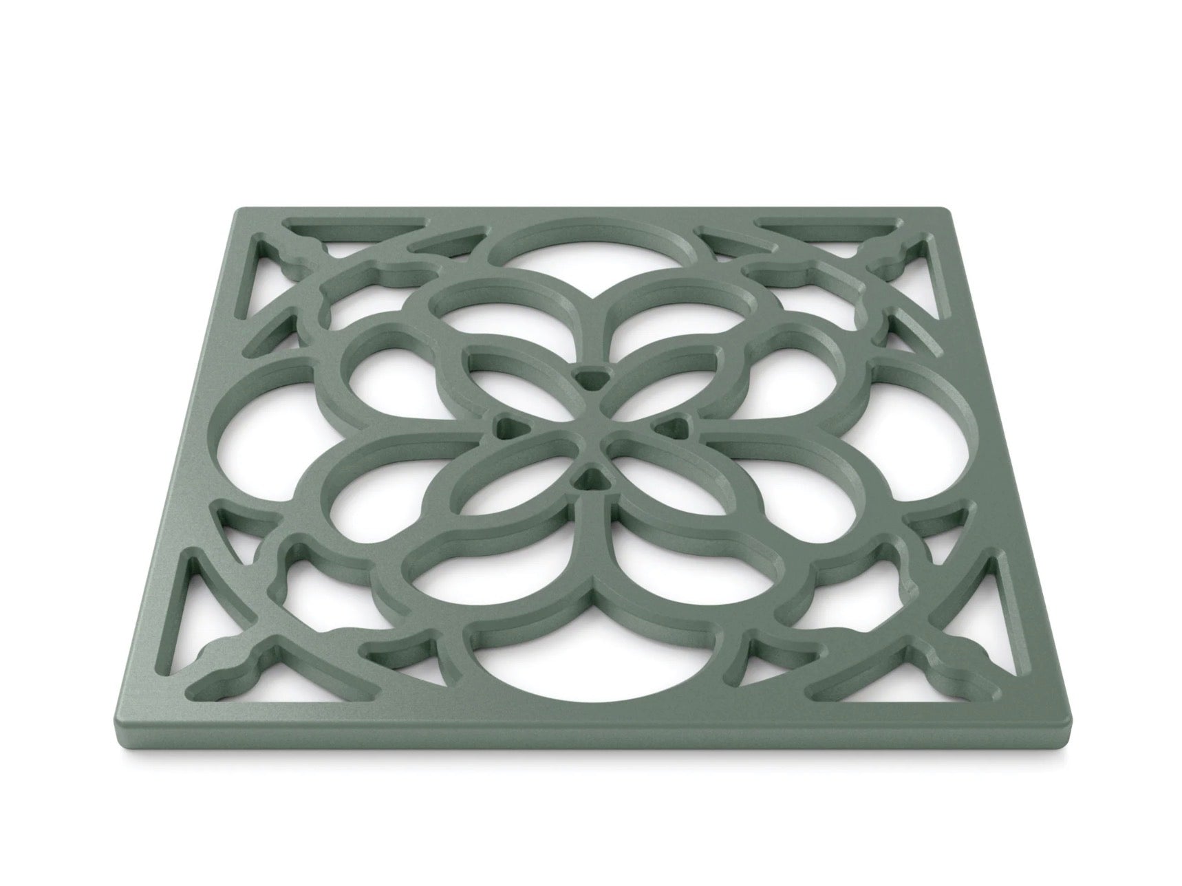 Zeal Square Dark Sage Silicone Heritage Hot Mat Trivet, 18cm