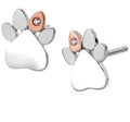 Clogau Paw Prints Sterling Silver Stud Earrings with Topaz