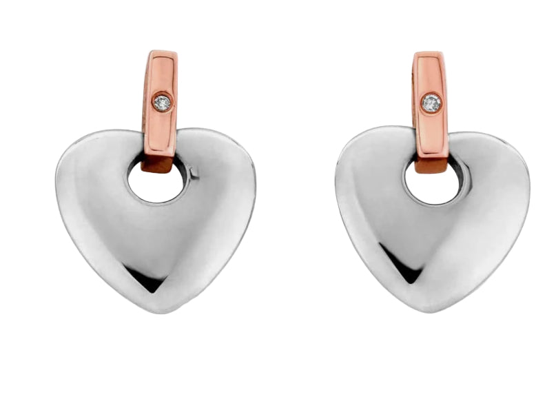 Clogau Cariad Sterling Silver Stud Earrings with Diamonds