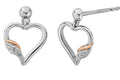 Clogau Past Present Future Sterling Silver Heart Earrings with Topaz