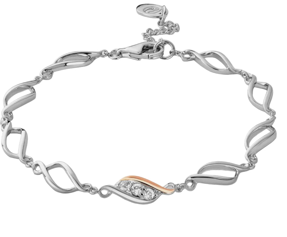 Clogau Past Present Future Sterling Silver Multi-Link Bracelet with Topaz