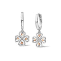 Cloagu Tree of Life Sterling Silver Heart Drop-Hoop Earrings