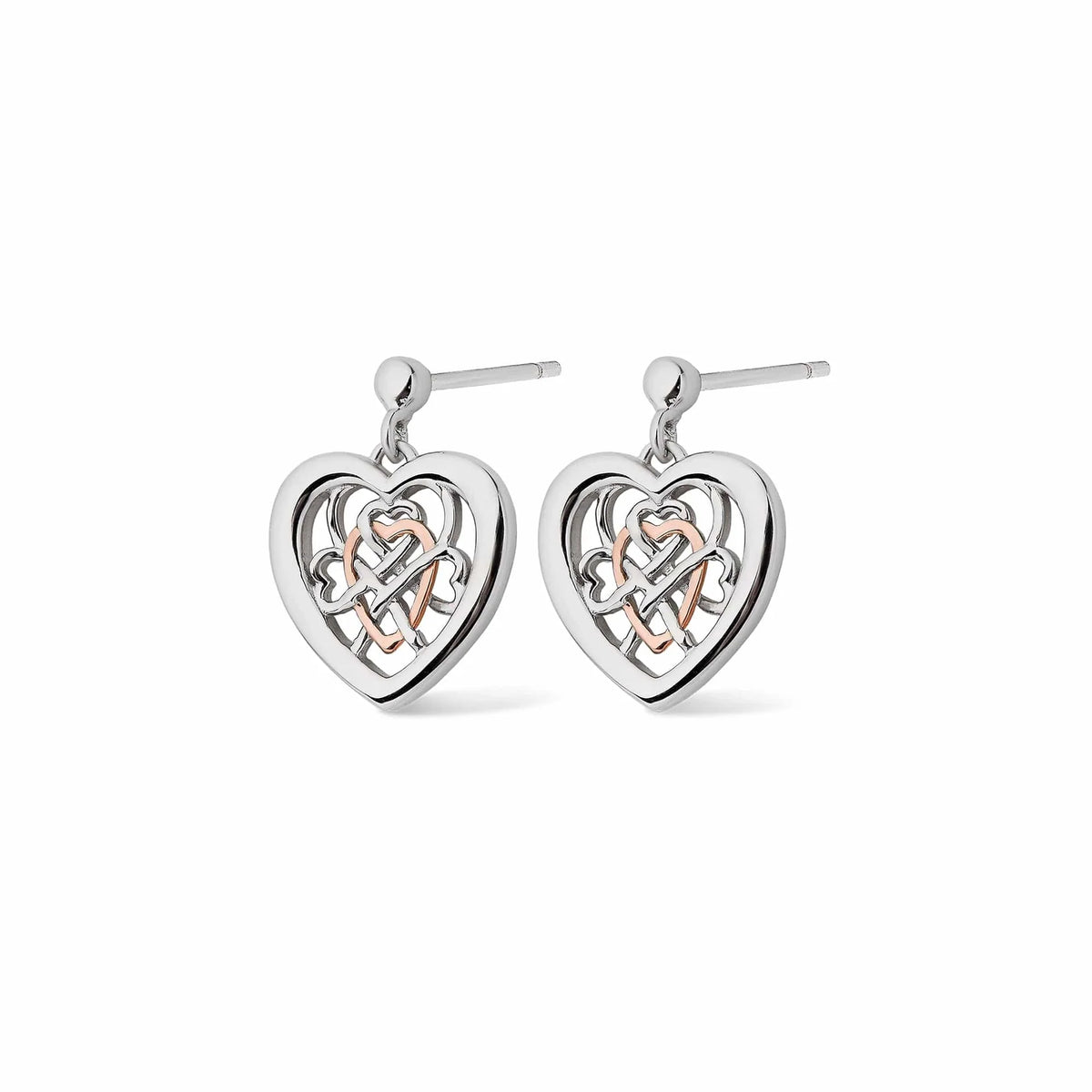 Clogau Silver Welsh Royalty Heart Drop Earrings