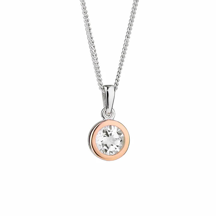 Clogau Celebration Sterling Silver Single Stone Pendant with Topaz