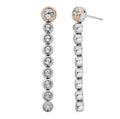 Clogau Celebration Sterling Silver Drop-Hoop Earrings with Topaz
