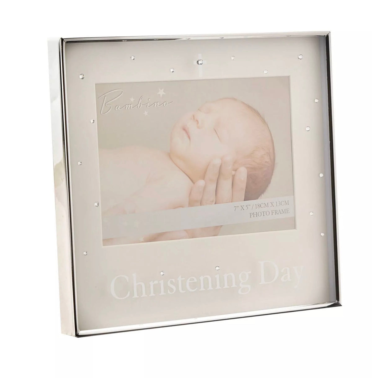 Bambino Christening Silver Plated Photo Frame 7” x 5”