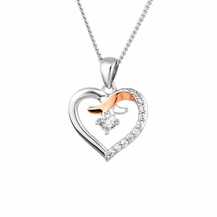 Clogau Forever Yours Sterling Silver Kiss Pendant with CZ