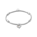 Clogau Paw Prints Sterling Silver Heart Affinity Bracelet with Topaz