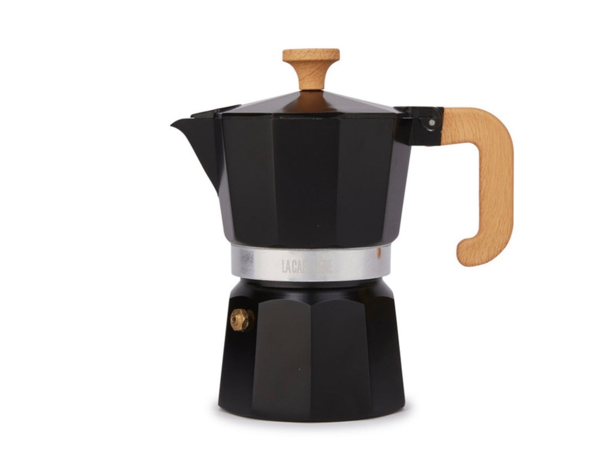 La Cafetière Venice Aluminium Espresso Maker, 3-Cup, Black