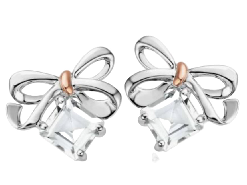 Clogau Silver Bow Stud Earrings