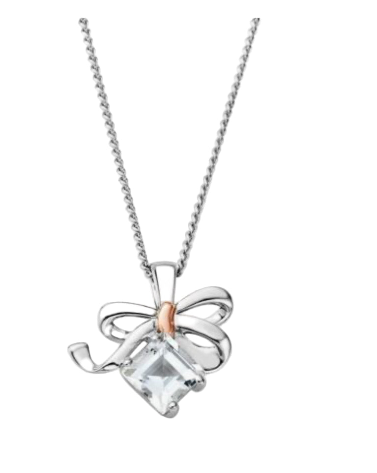 Clogau Silver Christmas Bow Pendant
