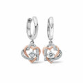 Clogau Silver Forever Yours Sterling Silver Heart Drop Earrings with Topaz