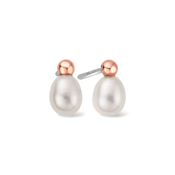 Clogau Nature's Wonder Sterling Silver Beachcomber Stud Earrings with Pearls