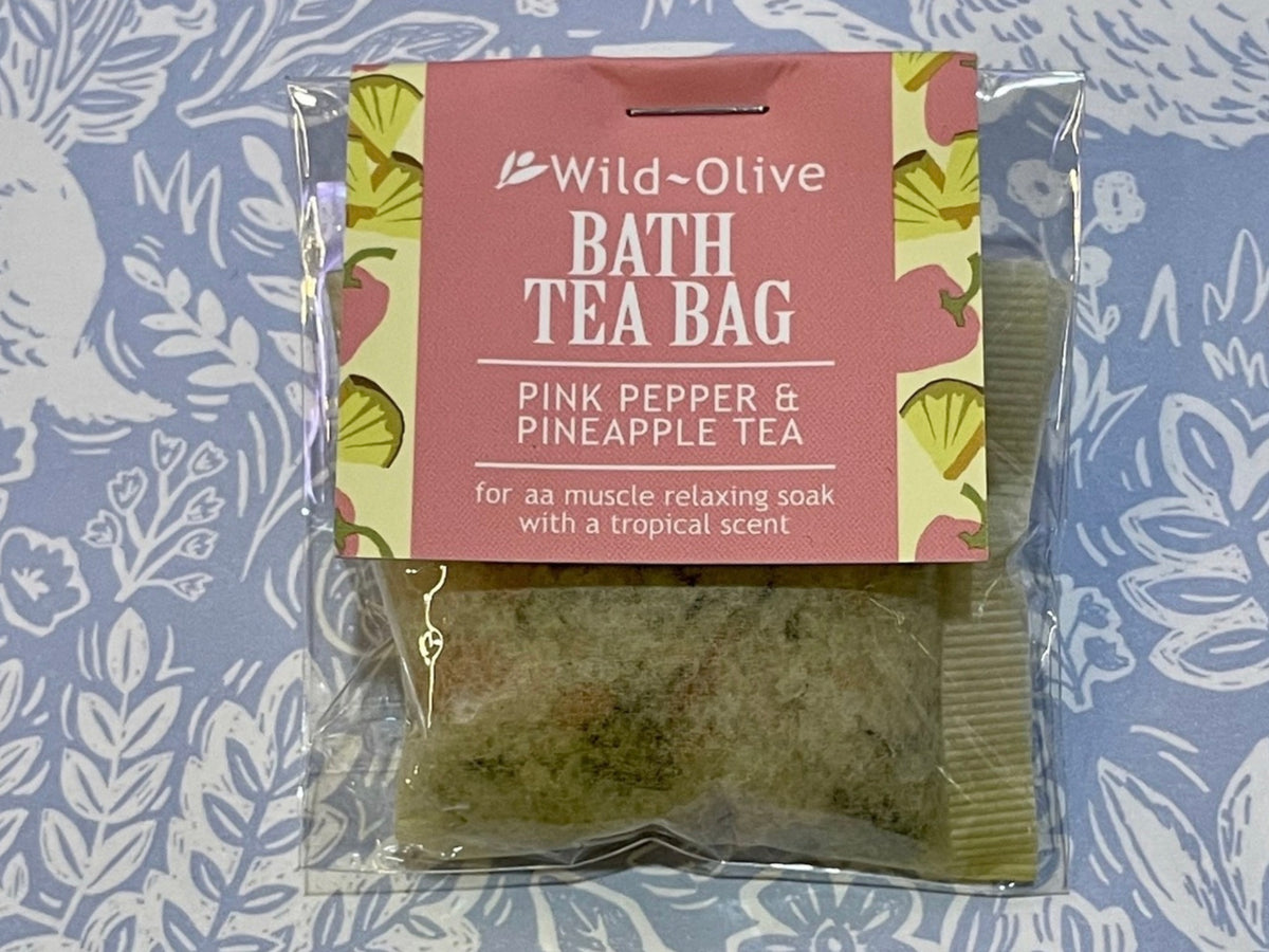 Wild Olive Bath Tea Bag Pink Pepper And Pineapple Tea