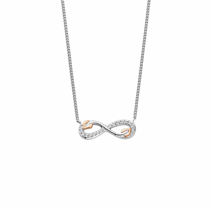 Clogau Tree of Life Sterling Silver Infinity Necklace with Topaz