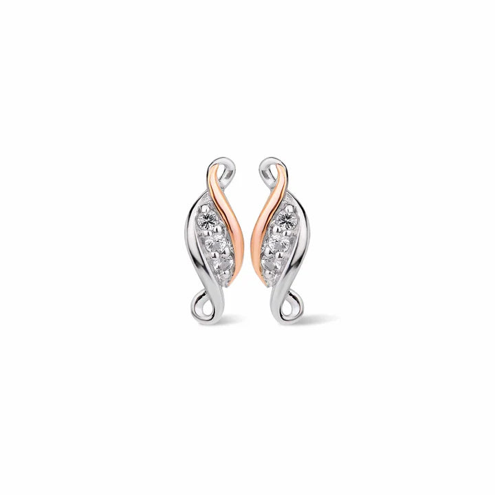 Clogau Past Present Future Sterling Silver Earrings with Topaz