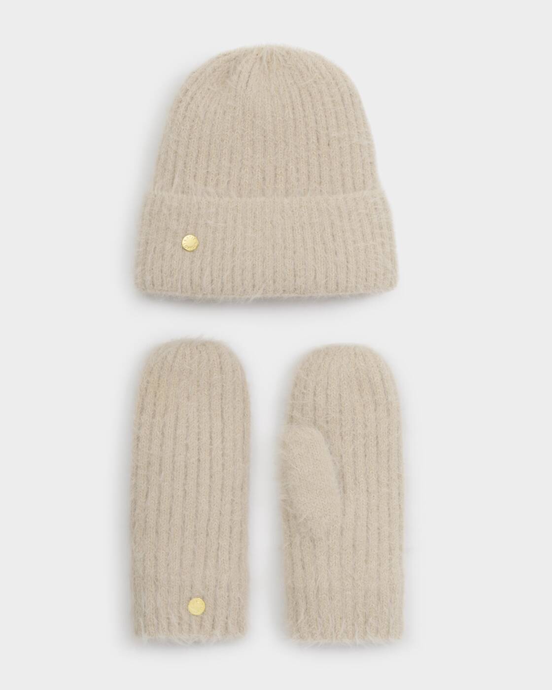 Katie Loxton Gift Boxed Hat And Mitten Set Taupe