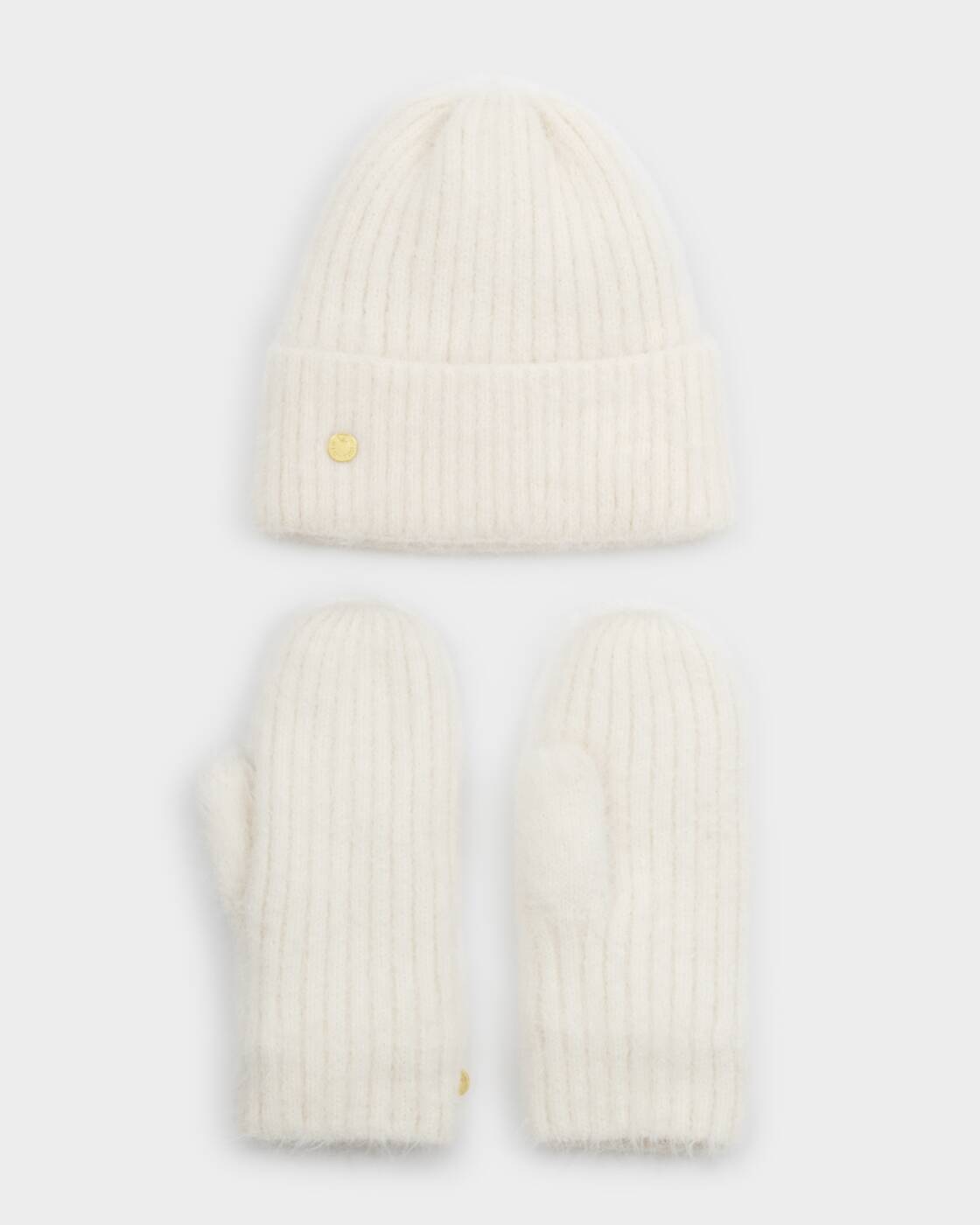 Katie Loxton Gift Boxed Hat And Mitten Set White