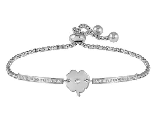 Nomination Milleluci Stainless Steel And Zirconia Four Leaf Clover Bracelet 028016/006