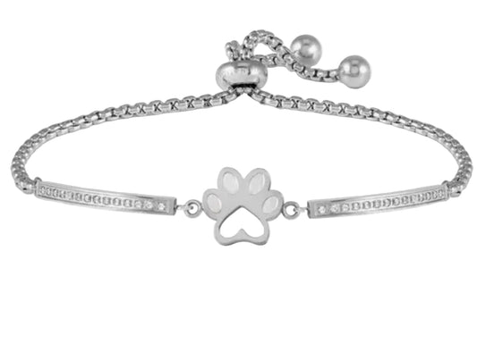 Nomination Milleluci Stainless Steel And Zirconia Dog Footprint Bracelet 028016/013