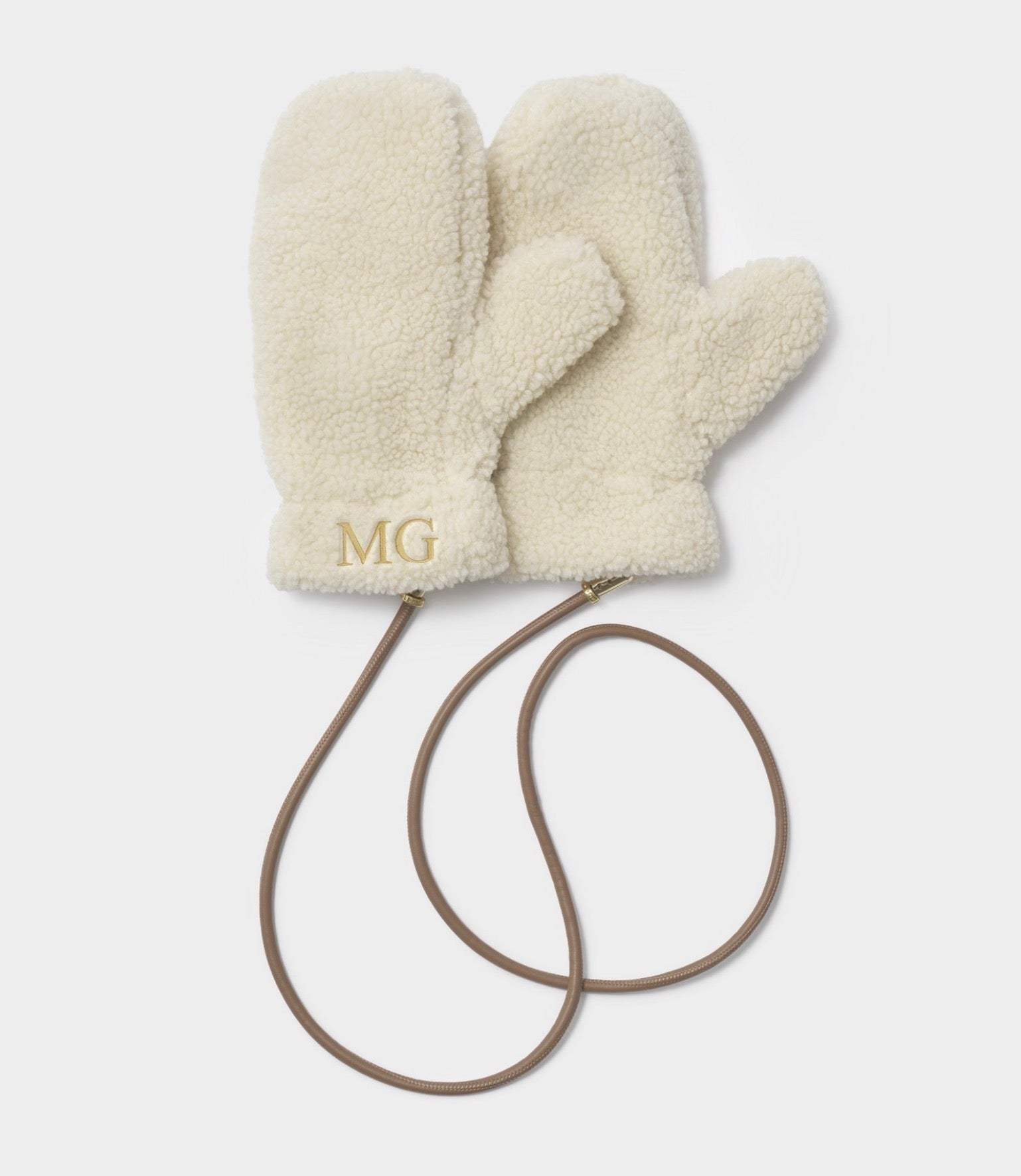 Katie Loxton Borg Mittens with Cord Cream