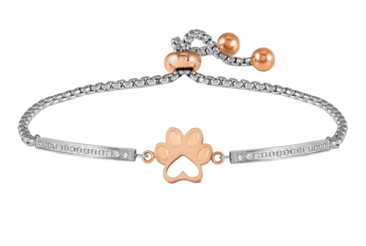 Nomination Milleluci Rose Plated Steel And Zirconia Dog Footprint Bracelet 028017/013