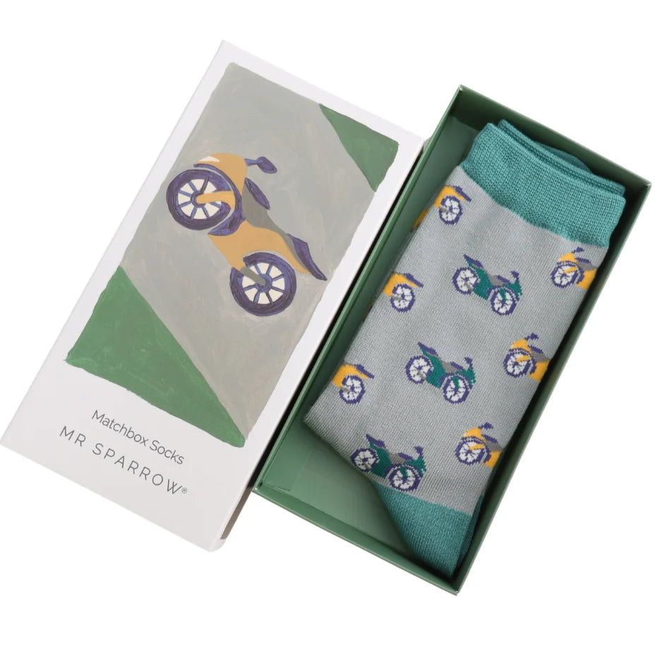 Mr Sparrow Men’s Matchbox Socks Motorbikes