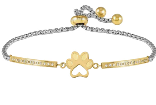 Nomination Milleluci Gold Plated Steel And Zirconia Dog Footprint Bracelet 028018/013