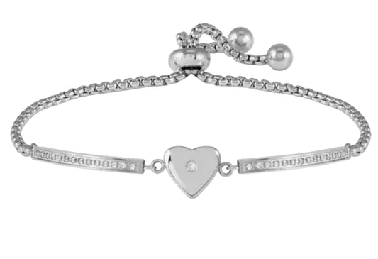 Nomination Milleluci Stainless Steel And Zirconia Heart Bracelet 028016/013