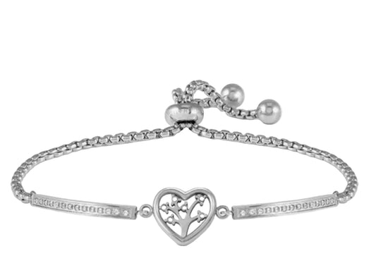 Nomination Milleluci Stainless Steel And Zirconia Tree of Life Heart Bracelet 028019/017