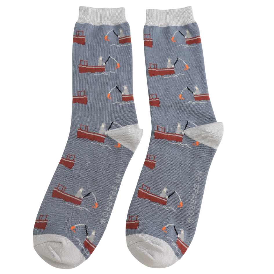 Mr Sparrow Mens Matchbox Socks Gone Fishing