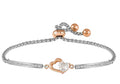 Nomination Milleluci Rose Plated Steel And Zirconia Double Heart Bracelet 028020/022