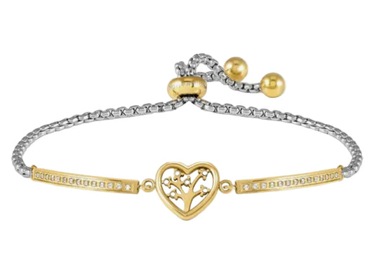Nomination Milleluci Gold Plated Steel And Zirconia Tree of Life Heart Bracelet 028021/017