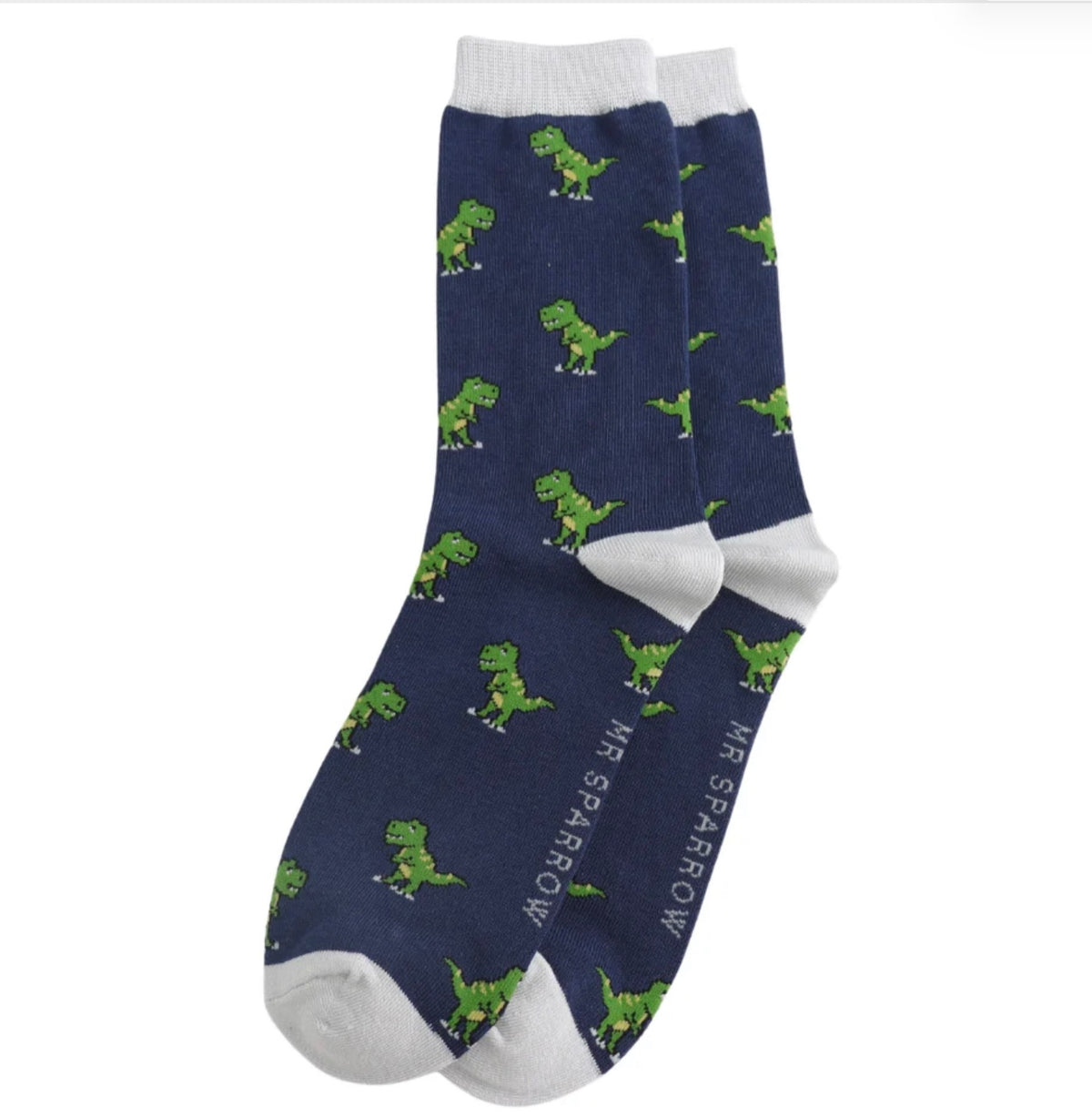 Mr Sparrow Dinosaur Socks Navy