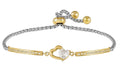 Nomination Milleluci Gold Plated Steel And Zirconia Double Heart Bracelet 028021/022