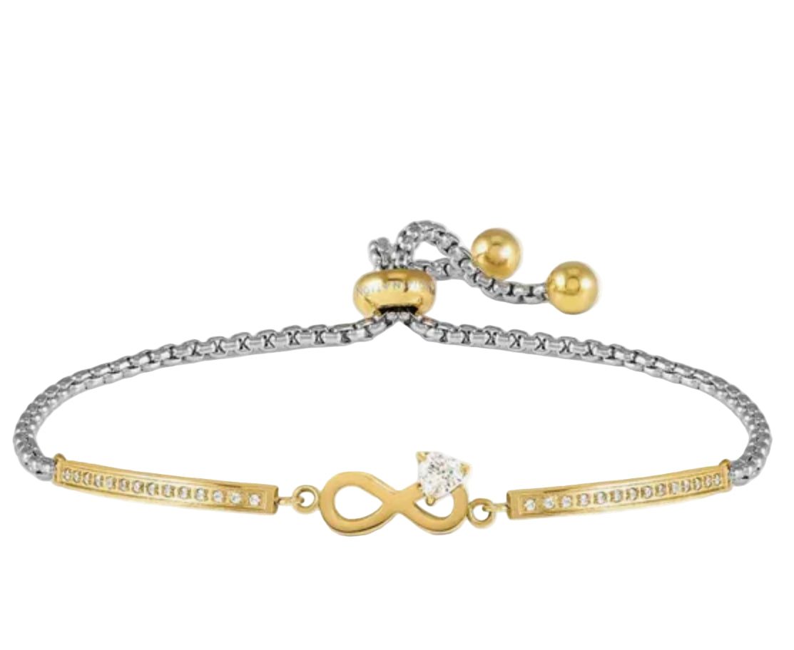 Nomination Milleluci Gold Plated Steel And Zirconia Infinity Bracelet 028021/024