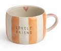 Bellybutton Designs Lovely Friend Orange Stripe Mug