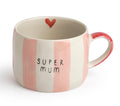 Bellybutton Designs Super Mum Pink Stripe Mug