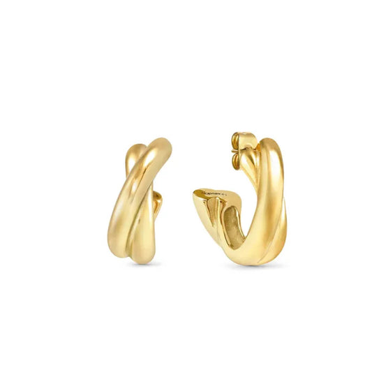 Nomination Ecclettica Gold Plated Steel Intersected Hoop Earrings 134316/012
