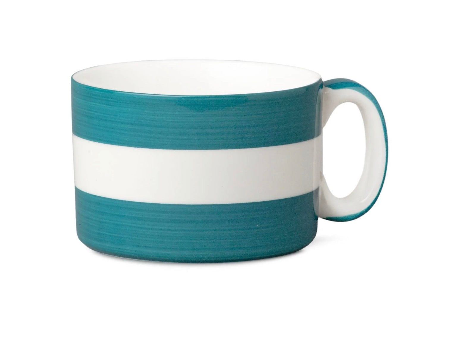 W.M Bartleet Wide Striped Mug Teal