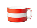 W.M Bartleet Wide Striped Mug Poppy Red