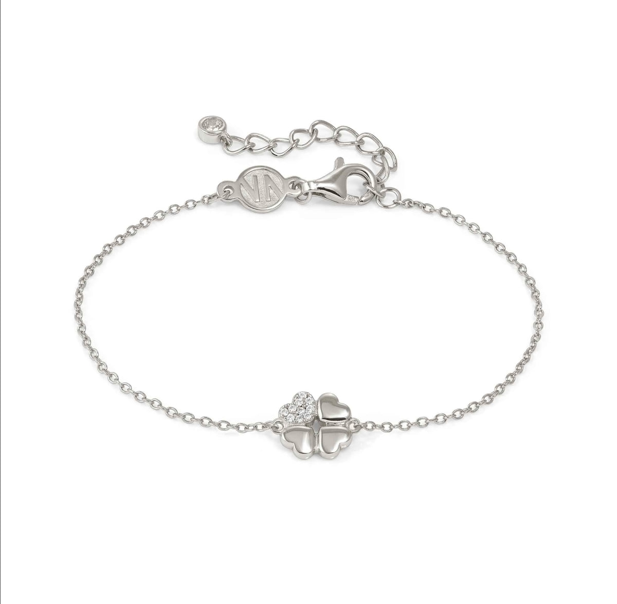 Nomination Petit Sparkle Silver And Zirconia Four Leaf Clover Bracelet 242300/001