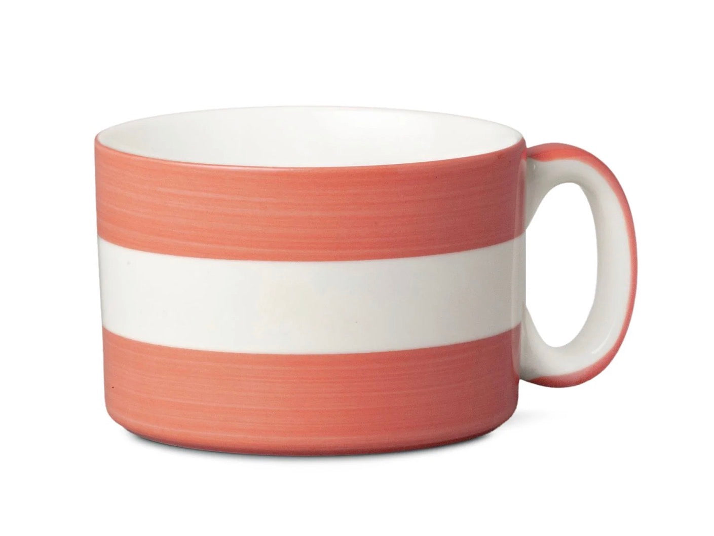W.M Bartlett Wide Striped Mug Coral Pink